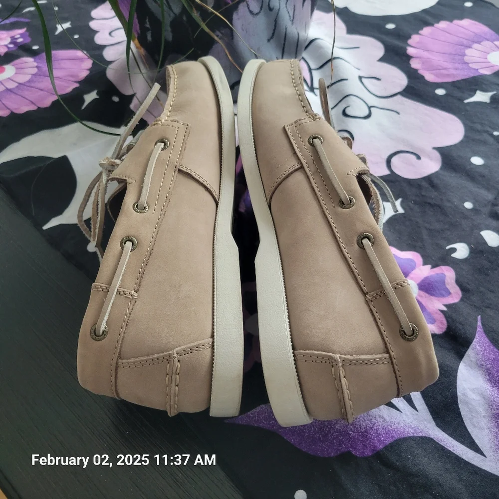Rugged Shark Tan Leather Boat Shoes, Mens 11.5, EUC